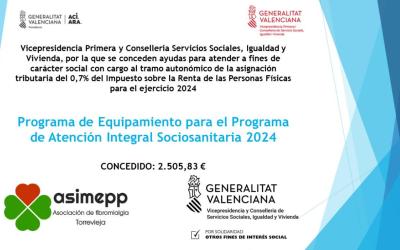 ASIMEPP recibe una subvención de la Generalitat Valenciana para la mejora de equipamiento