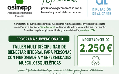 🌿 ASIMEPP y Diputación de Alicante: Impulsando el Bienestar Integral en Fibromialgia