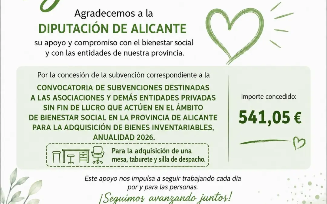 🌿 ASIMEPP y Diputación de Alicante: Un apoyo que fortalece nuestro trabajo diario