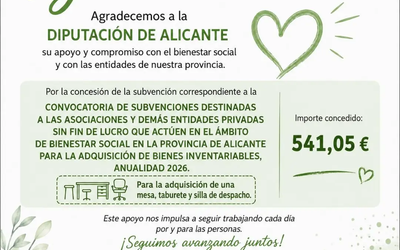 🌿 ASIMEPP y Diputación de Alicante: Un apoyo que fortalece nuestro trabajo diario